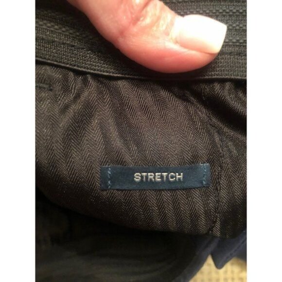 MENS BLUE 98%WOOL DRESS FORMAL PANTS FLATFRONT BUTTON CLOSURE STRETCH SIZE 38x30 - Picture 5 of 8